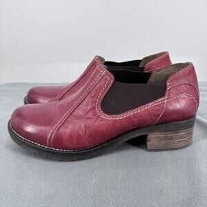 Dromedaris Womens 41 Red Leather Chelsea Ankle Boots Comfort Slip On Size 10